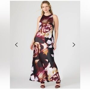 Steve Madden Black and Pink Floral Maxi Dress
